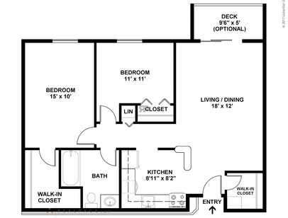 2 BEDROOM: Beds - 2: Baths - 1: SqFt Range - 725 to 725