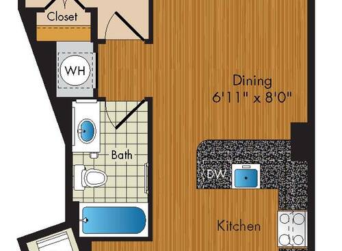 A4 1 Bedroom Apartment in Downtown Arlington VA