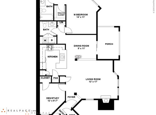 One Bedroom w/ Study - Renovated : Beds - 1: Baths - 1.5: SqFt Range - 975 to 975