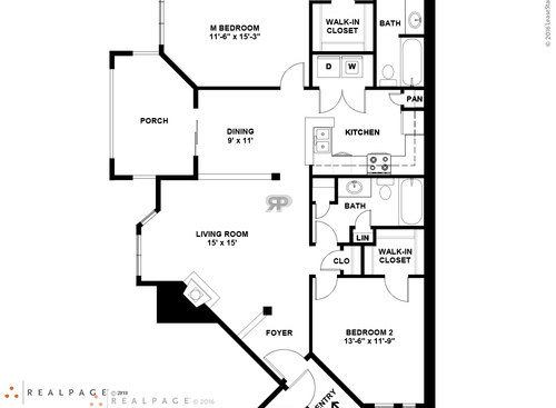 Two Bedroom - Plank Floors: Beds - 2: Baths - 2: SqFt Range - 1165 to 1165