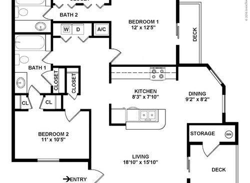 Martello - Plank Flooring: Beds - 2: Baths - 2: SqFt Range - 1014 to 1014