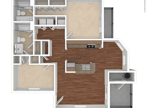 Martello - Plank Flooring: Beds - 2: Baths - 2: SqFt Range - 1014 to 1014