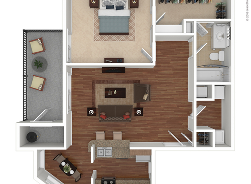 Caroline  - Plank Flooring: Beds - 1: Baths - 1: SqFt Range - 783 to 783