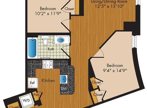 B3 2 Bedroom Apartment in Downtown Arlington VA