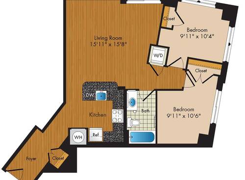 B4 2 Bedroom Apartment in Downtown Arlington VA