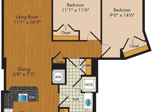 B5 2 Bedroom Apartment in Downtown Arlington VA