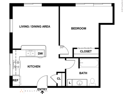 Roosevelt School Apartments - A1 - 1 bed - 1 bath - 508 sf