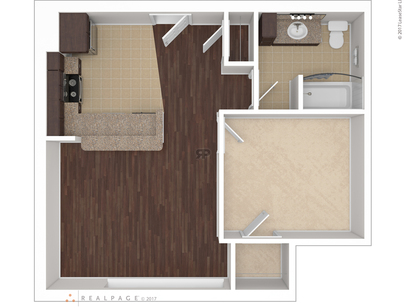 Roosevelt School Apartments - A2 - 1 bed - 1 bath - 536 sf