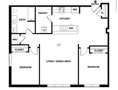 Roosevelt School Apartments - B3 - 2 bed - 1 bath - 948 sf