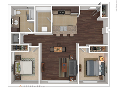 Roosevelt School Apartments - B3 - 2 bed - 1 bath - 948 sf