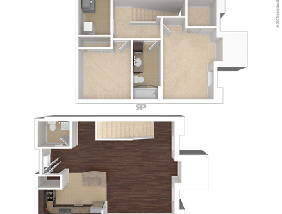 Roosevelt School Apartments - B4 - 2 bed - 1 bath - 1082 sf