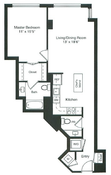 Apartment 1-1106 floorplan