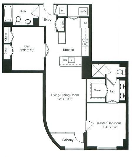 Apartment 1-1011 floorplan