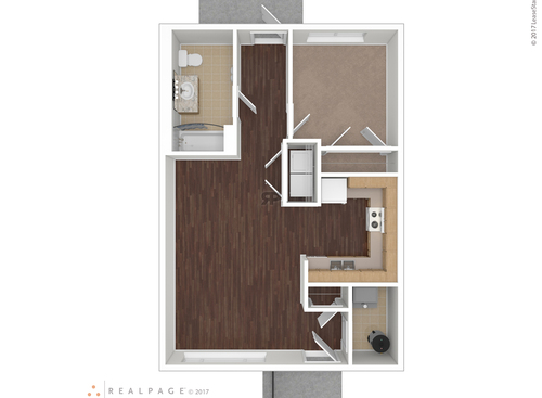 1 Bedroom: Beds - 1: Baths - 1: SqFt Range - 703 to 703