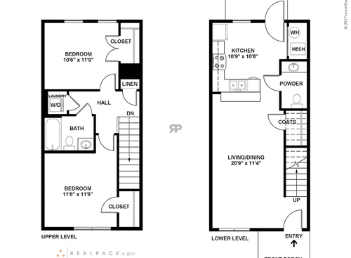 2 Bedroom: Beds - 2: Baths - 1: SqFt Range - 960 to 960