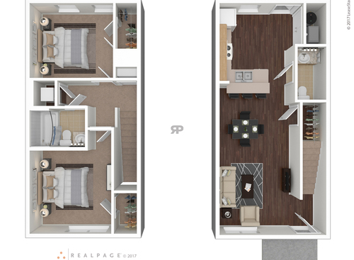 2 Bedroom: Beds - 2: Baths - 1: SqFt Range - 960 to 960