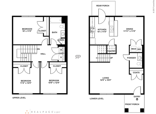 3 Bedroom: Beds - 3: Baths - 1: SqFt Range - 1405 to 1405