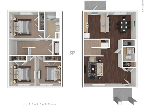 3 Bedroom: Beds - 3: Baths - 1: SqFt Range - 1405 to 1405