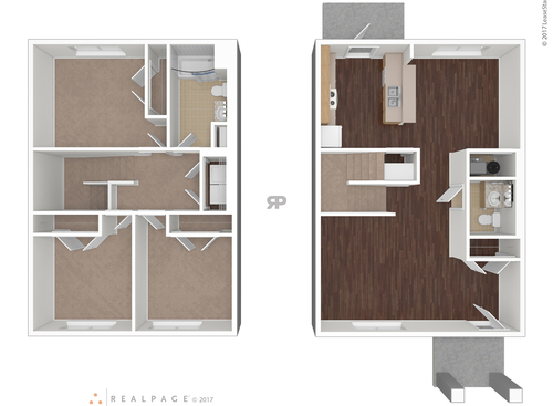 3 Bedroom: Beds - 3: Baths - 1: SqFt Range - 1405 to 1405