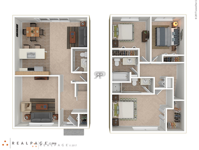 3 Bed / 2.5 Bath TH: Beds - 3: Baths - 2.5: SqFt Range - 1460 to 1460