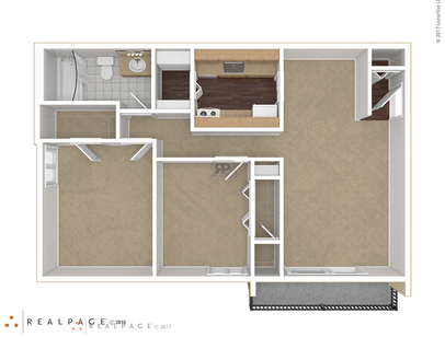 2 Bed / 1 Bath: Beds - 2: Baths - 1: SqFt Range - 865 to 865