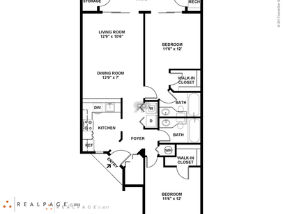 2 Bed / 2 bath Apt.: Beds - 2: Baths - 2: SqFt Range - 920 to 920