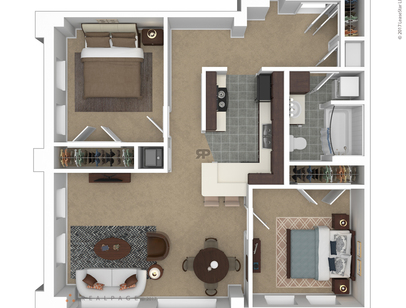 2B/1B: Beds - 2: Baths - 1: SqFt Range - 921 to 1338
