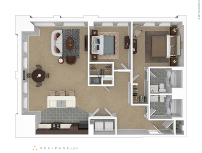 2 Bedroom/ 2 Bathroom: Beds - 2: Baths - 1: SqFt Range - 840 to 1304