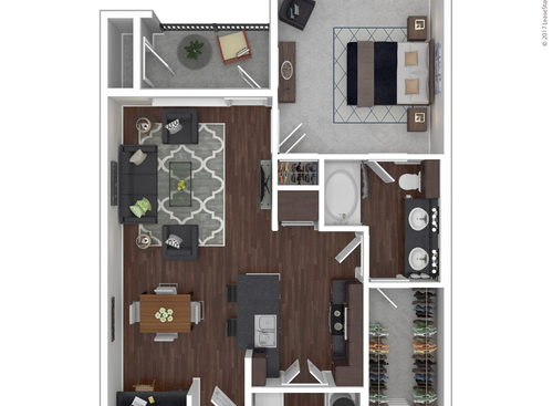 A2: Beds - 1: Baths - 1: SqFt Range - 728 to 728