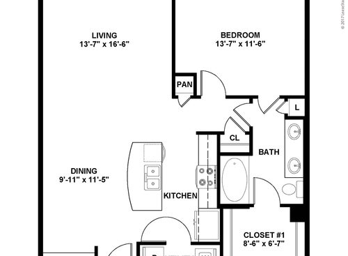 A10: Beds - 1: Baths - 1: SqFt Range - 854 to 854