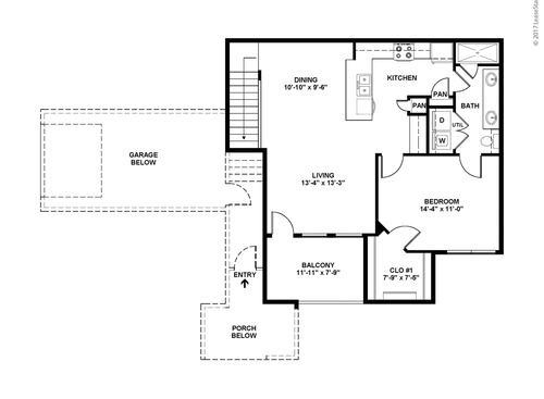 A11: Beds - 1: Baths - 1: SqFt Range - 860 to 860