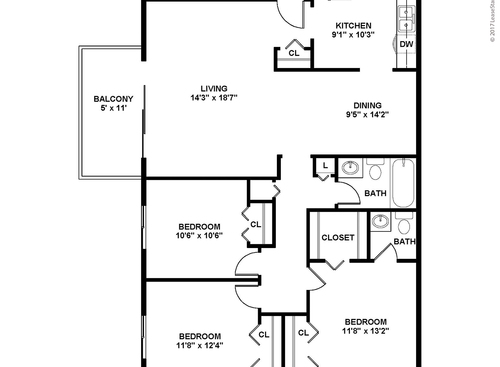 The Cambridge: Beds - 3: Baths - 1.5: SqFt Range - 1150 to 1150