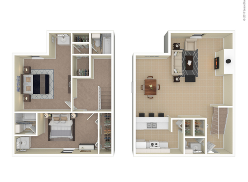 The Bolton: Beds - 2: Baths - 2.5: SqFt Range - 1325 to 1325