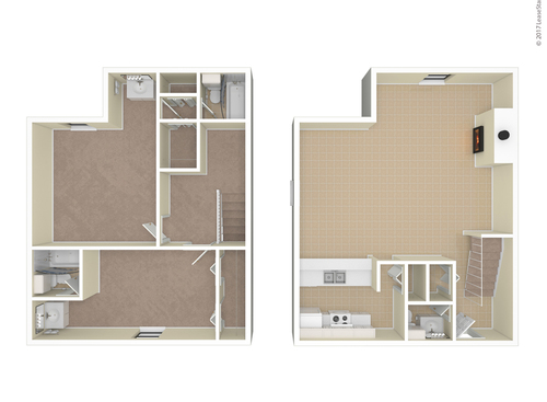 The Bolton: Beds - 2: Baths - 2.5: SqFt Range - 1325 to 1325