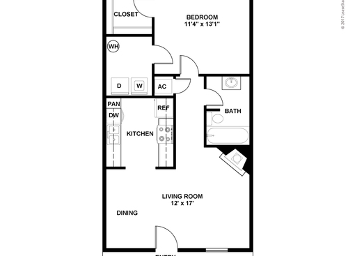 The Ayers: Beds - 1: Baths - 1: SqFt Range - 752 to 752