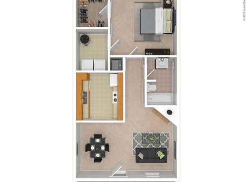 The Ayers: Beds - 1: Baths - 1: SqFt Range - 752 to 752