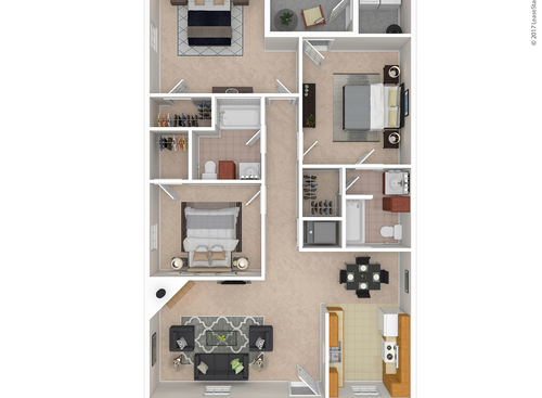 The Camilla: Beds - 3: Baths - 2: SqFt Range - 1382 to 1382