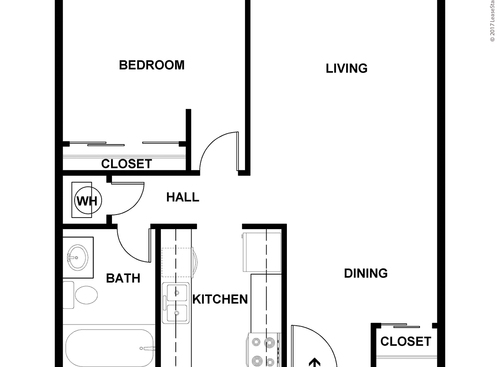 The Ayers: Beds - 1: Baths - 1: SqFt Range - 600 to 600