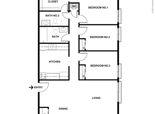 The Cambridge: Beds - 3: Baths - 1.5: SqFt Range - 1000 to 1000