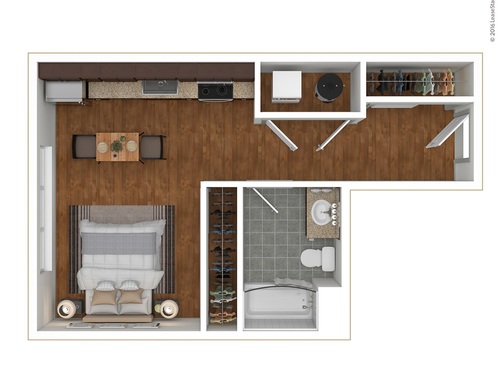 Abbie: Beds - Studio: Baths - 1: SqFt Range - 490 to 490