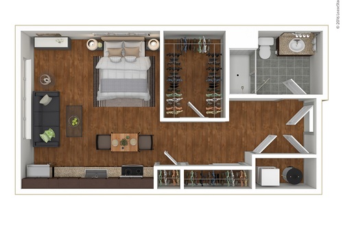 Alexander: Beds - Studio: Baths - 1: SqFt Range - 527 to 624
