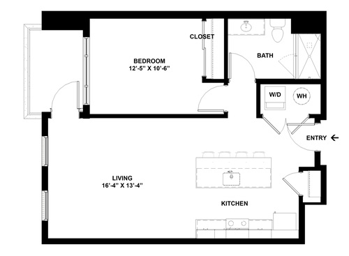 Baylor: Beds - 1: Baths - 1: SqFt Range - 737 to 753