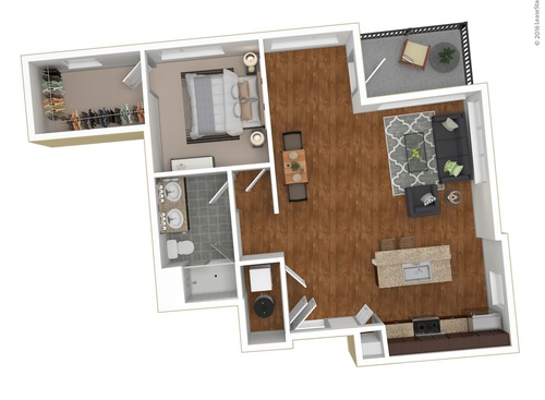 Dilian: Beds - 1: Baths - 1: SqFt Range - 935 to 994