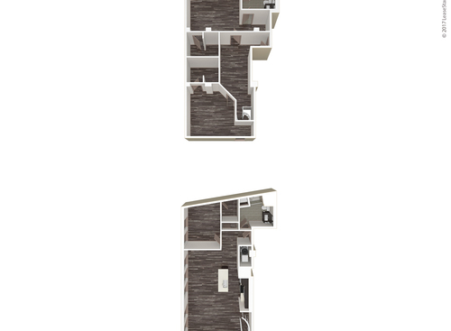 Three Bedroom, Two Bath: Townh: Beds - 3: Baths - 2: SqFt Range - 1688 to 1688