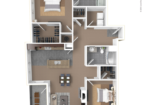 Oliver: Beds - 2: Baths - 2: SqFt Range - 1373 to 1398