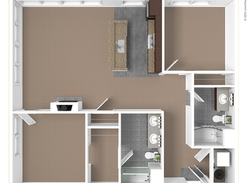 Fitzgerald: Beds - 2: Baths - 2: SqFt Range - 1200 to 1200