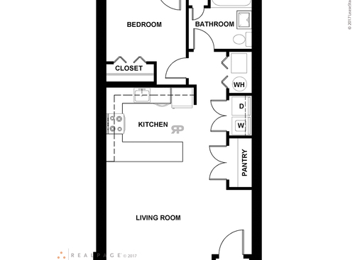 1 Bedroom: Beds - 1: Baths - 1: SqFt Range - 722 to 722