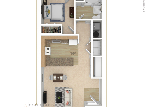 1 Bedroom: Beds - 1: Baths - 1: SqFt Range - 722 to 722