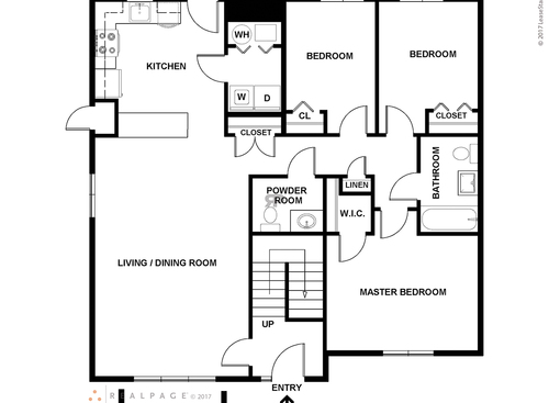 3 Bedroom: Beds - 3: Baths - 1: SqFt Range - 1099 to 1099