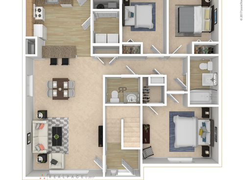 3 Bedroom: Beds - 3: Baths - 1: SqFt Range - 1099 to 1099